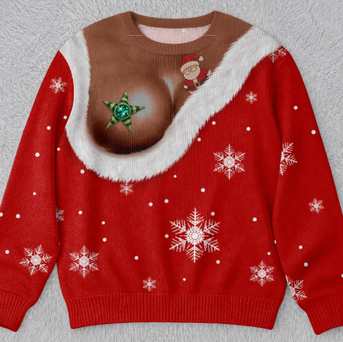 🎄Custom Funny Ugly Sweatshirt - Personalized Christmas Birthday Gifts For Wife, Daughter, Besties, Sisters, Granddaughter, Grandma, Mom, Yourself - Tis The Season To Misbehave 🎁