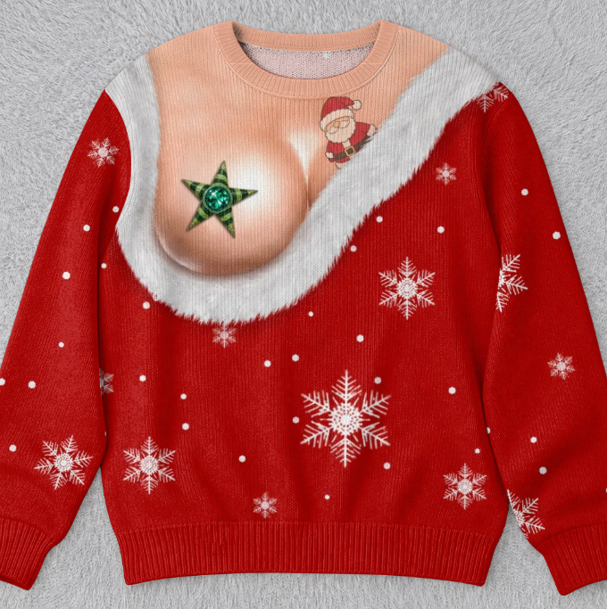 🎄Custom Funny Ugly Sweatshirt - Personalized Christmas Birthday Gifts For Wife, Daughter, Besties, Sisters, Granddaughter, Grandma, Mom, Yourself - Tis The Season To Misbehave 🎁
