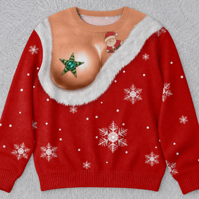 🎄Custom Funny Ugly Sweatshirt - Personalized Christmas Birthday Gifts For Wife, Daughter, Besties, Sisters, Granddaughter, Grandma, Mom, Yourself - Tis The Season To Misbehave 🎁