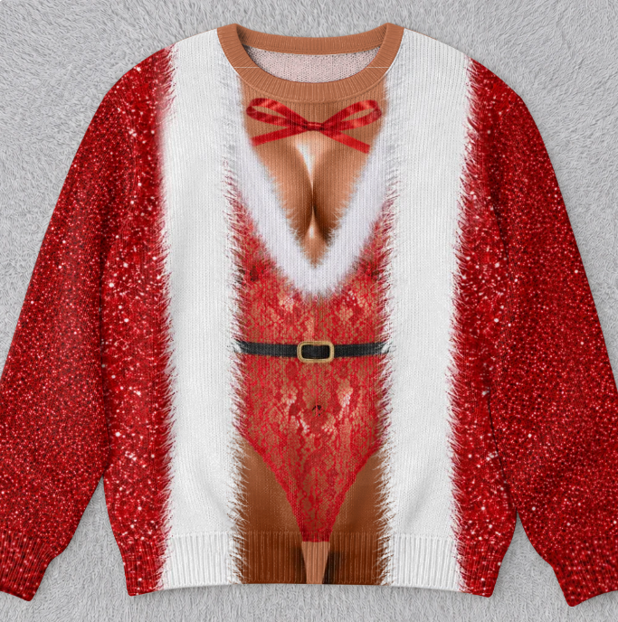 🎄Custom Funny Ugly Sweatshirt - Personalized Christmas Birthday Gifts For Wife, Daughter, Besties, Sisters, Granddaughter, Grandma, Mom, Yourself - Tis The Season To Misbehave 🎁