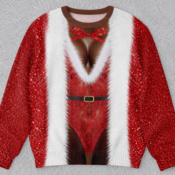 🎄Custom Funny Ugly Sweatshirt - Personalized Christmas Birthday Gifts For Wife, Daughter, Besties, Sisters, Granddaughter, Grandma, Mom, Yourself - Tis The Season To Misbehave 🎁