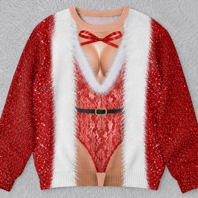 🎄Custom Funny Ugly Sweatshirt - Personalized Christmas Birthday Gifts For Wife, Daughter, Besties, Sisters, Granddaughter, Grandma, Mom, Yourself - Tis The Season To Misbehave 🎁