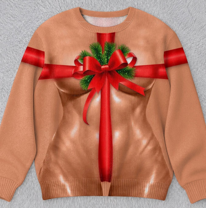 🎄Custom Funny Ugly Sweatshirt - Personalized Christmas Birthday Gifts For Wife, Daughter, Besties, Sisters, Granddaughter, Grandma, Mom, Yourself - Tis The Season To Misbehave 🎁