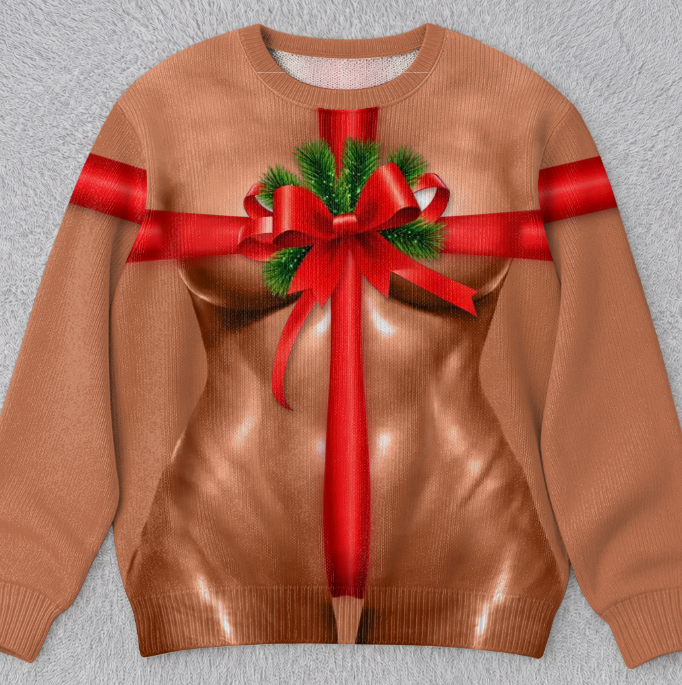 🎄Custom Funny Ugly Sweatshirt - Personalized Christmas Birthday Gifts For Wife, Daughter, Besties, Sisters, Granddaughter, Grandma, Mom, Yourself - Tis The Season To Misbehave 🎁