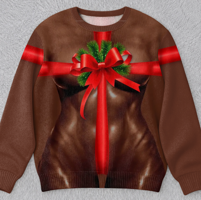 🎄Custom Funny Ugly Sweatshirt - Personalized Christmas Birthday Gifts For Wife, Daughter, Besties, Sisters, Granddaughter, Grandma, Mom, Yourself - Tis The Season To Misbehave 🎁