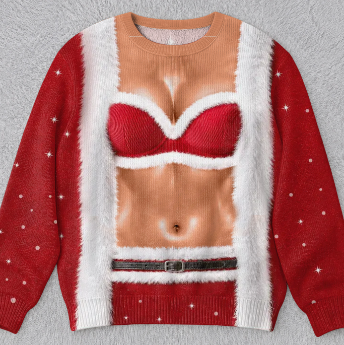 🎄Custom Funny Ugly Sweatshirt - Personalized Christmas Birthday Gifts For Wife, Daughter, Besties, Sisters, Granddaughter, Grandma, Mom, Yourself - Tis The Season To Misbehave 🎁