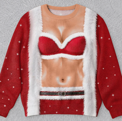 🎄Custom Funny Ugly Sweatshirt - Personalized Christmas Birthday Gifts For Wife, Daughter, Besties, Sisters, Granddaughter, Grandma, Mom, Yourself - Tis The Season To Misbehave 🎁
