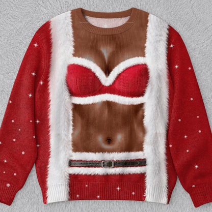 🎄Custom Funny Ugly Sweatshirt - Personalized Christmas Birthday Gifts For Wife, Daughter, Besties, Sisters, Granddaughter, Grandma, Mom, Yourself - Tis The Season To Misbehave 🎁