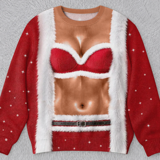 🎄Custom Funny Ugly Sweatshirt - Personalized Christmas Birthday Gifts For Wife, Daughter, Besties, Sisters, Granddaughter, Grandma, Mom, Yourself - Tis The Season To Misbehave 🎁