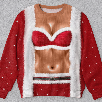 🎄Custom Funny Ugly Sweatshirt - Personalized Christmas Birthday Gifts For Wife, Daughter, Besties, Sisters, Granddaughter, Grandma, Mom, Yourself - Tis The Season To Misbehave 🎁