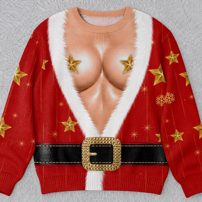 🎄Custom Funny Ugly Sweatshirt - Personalized Christmas Birthday Gifts For Wife, Daughter, Besties, Sisters, Granddaughter, Grandma, Mom, Yourself - Tis The Season To Misbehave 🎁