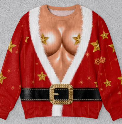 🎄Custom Funny Ugly Sweatshirt - Personalized Christmas Birthday Gifts For Wife, Daughter, Besties, Sisters, Granddaughter, Grandma, Mom, Yourself - Tis The Season To Misbehave 🎁