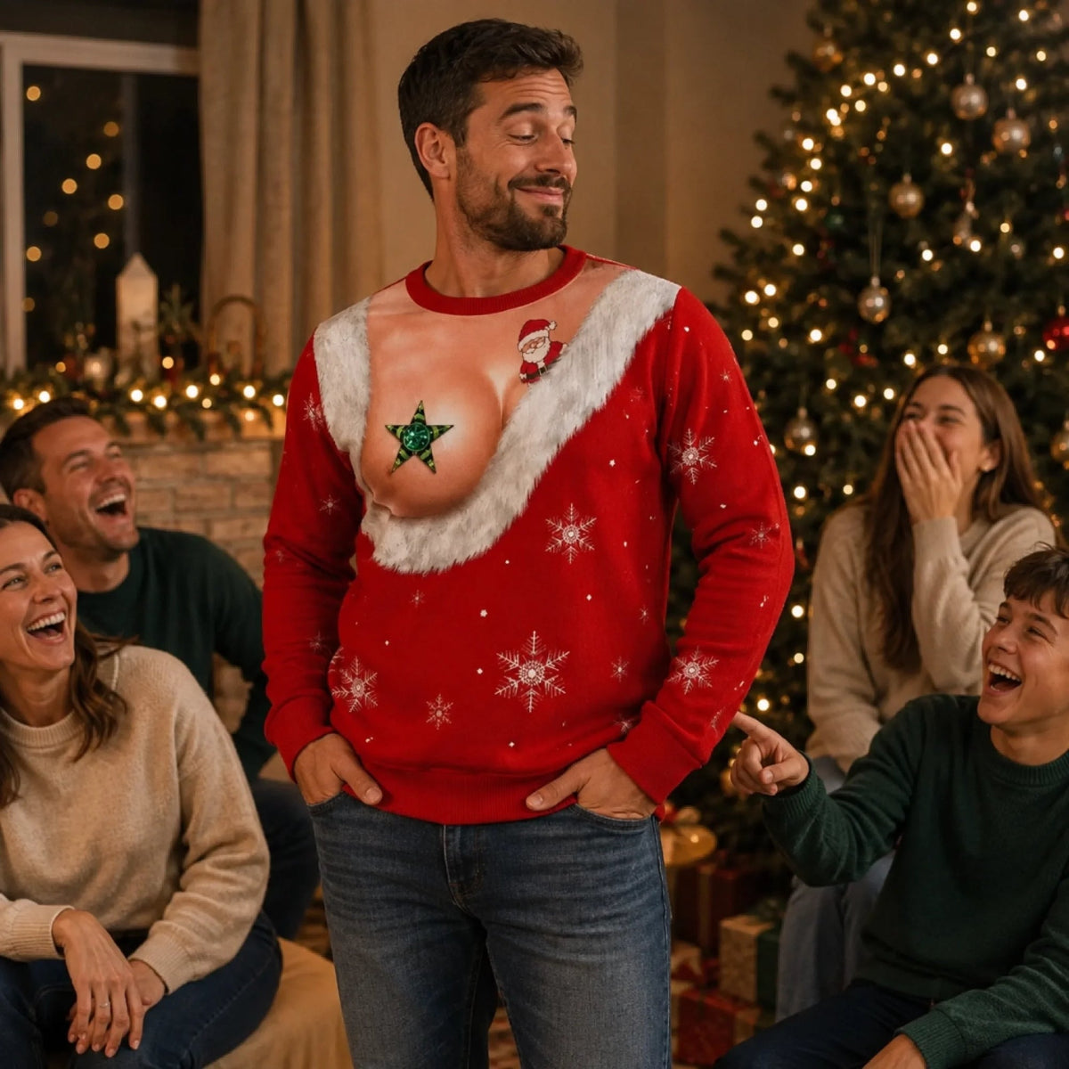 🎄Custom Funny Ugly Sweatshirt - Personalized Christmas Birthday Gifts For Wife, Daughter, Besties, Sisters, Granddaughter, Grandma, Mom, Yourself - Tis The Season To Misbehave 🎁